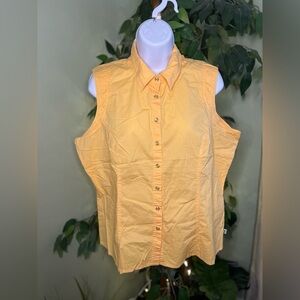 DUCK HEAD Sleeveless Button Down Top with Pearl Snaps Size Lg